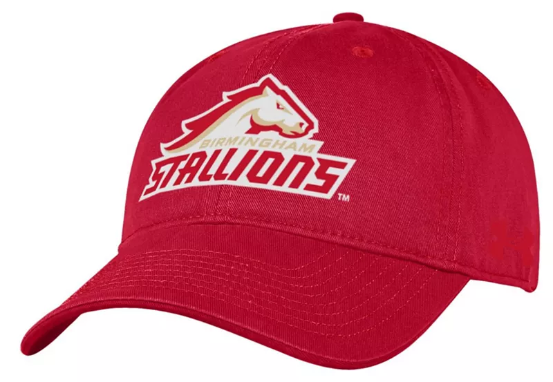 

Красная неструктурированная регулируемая шапка Under Armour для взрослых UFL Birmingham Stallions