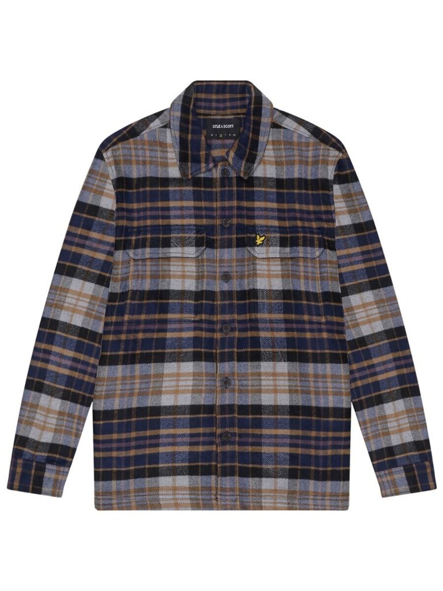 

Клетчатая рубашка Lyle & Scott Regular fit Button Up Shirt, синий