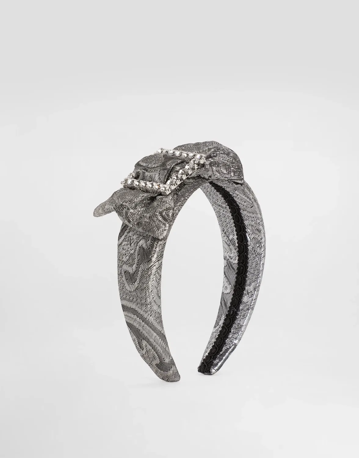 Ободок из жаккарда ламе Dolce & Gabbana, серебряный