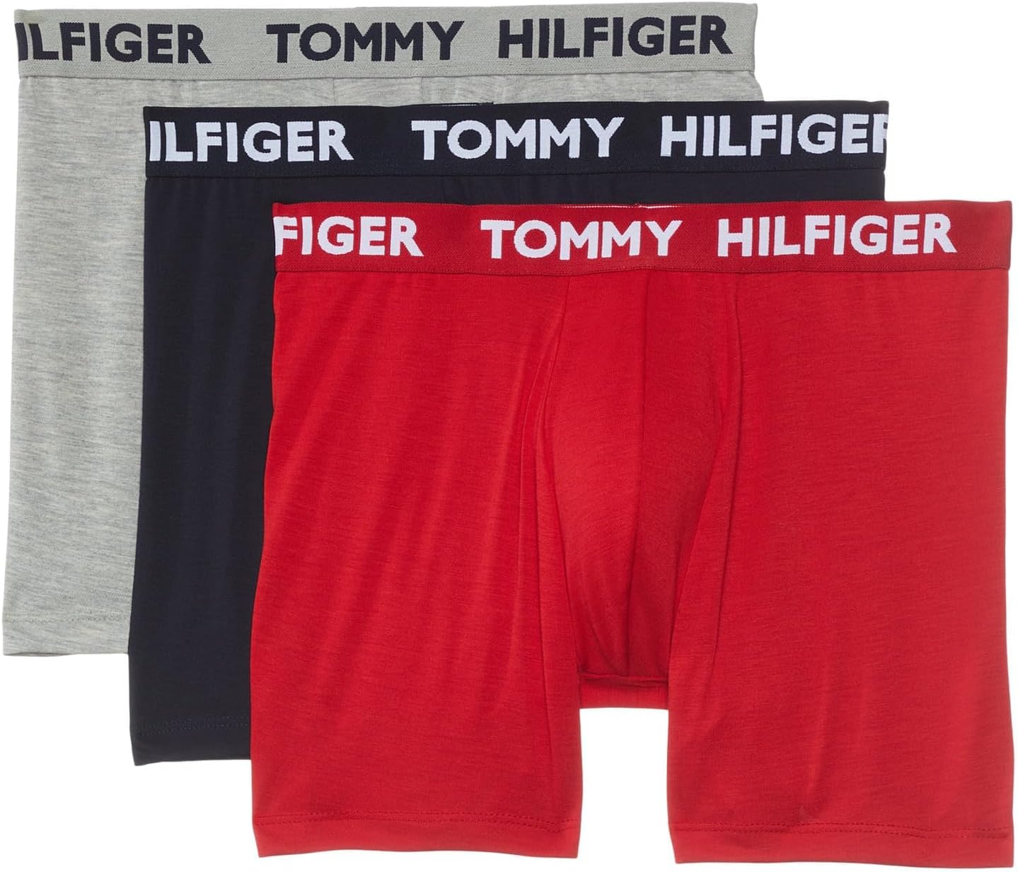 

Комплект из 3 мужских трусов-боксеров Tommy Hilfiger Statement Flex, Primary Red/Desert Sky/Grey Heather