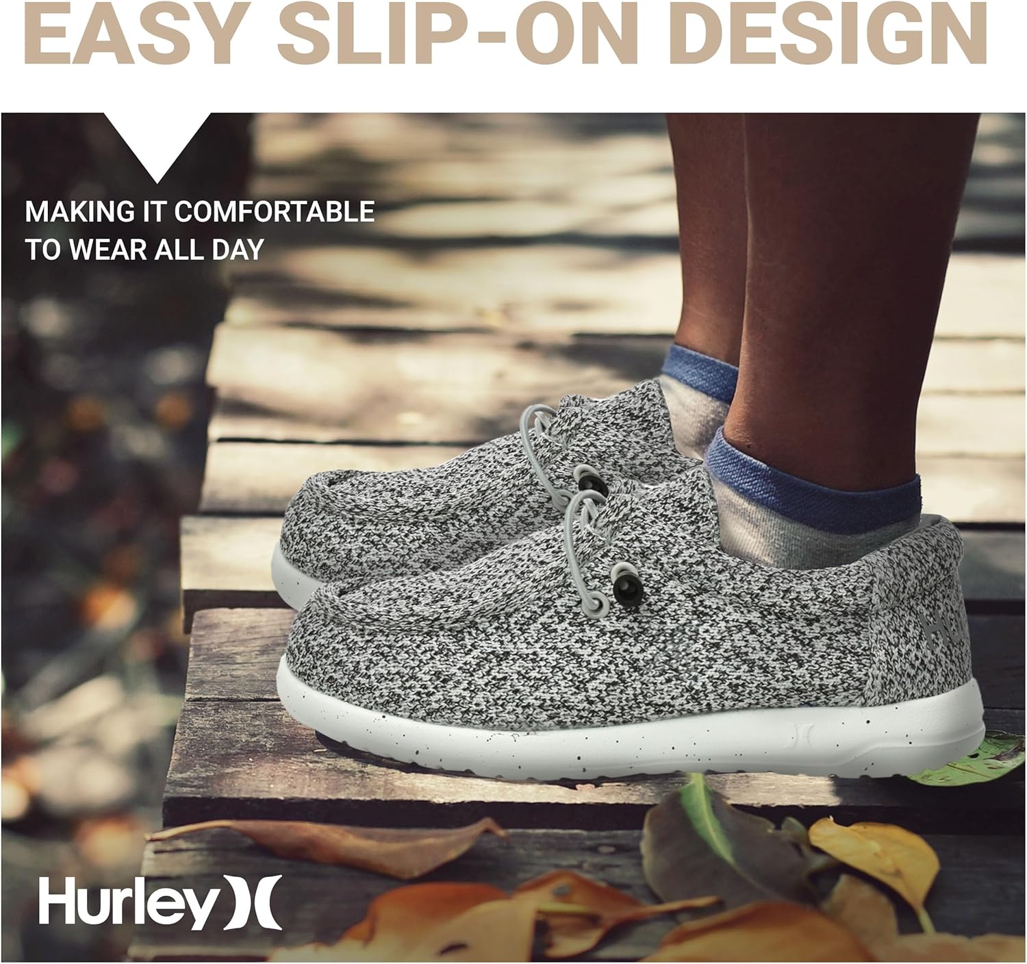 Детские кроссовки Hurley с эластичными шнурками, черный — фото 4