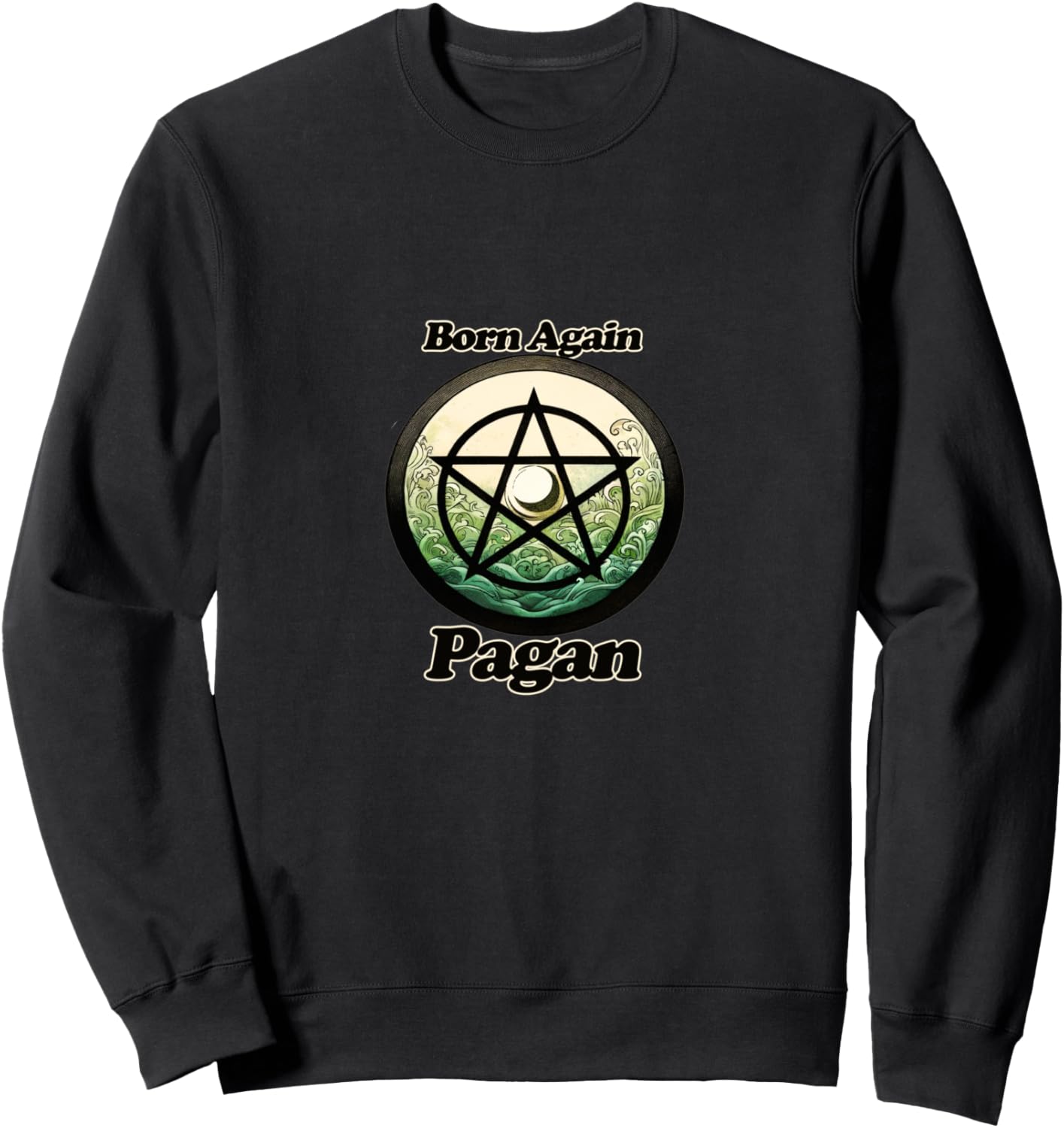 

Толстовка с изображением пентаграммы «Возрожденный язычник» Paganism Humour Teez, черный