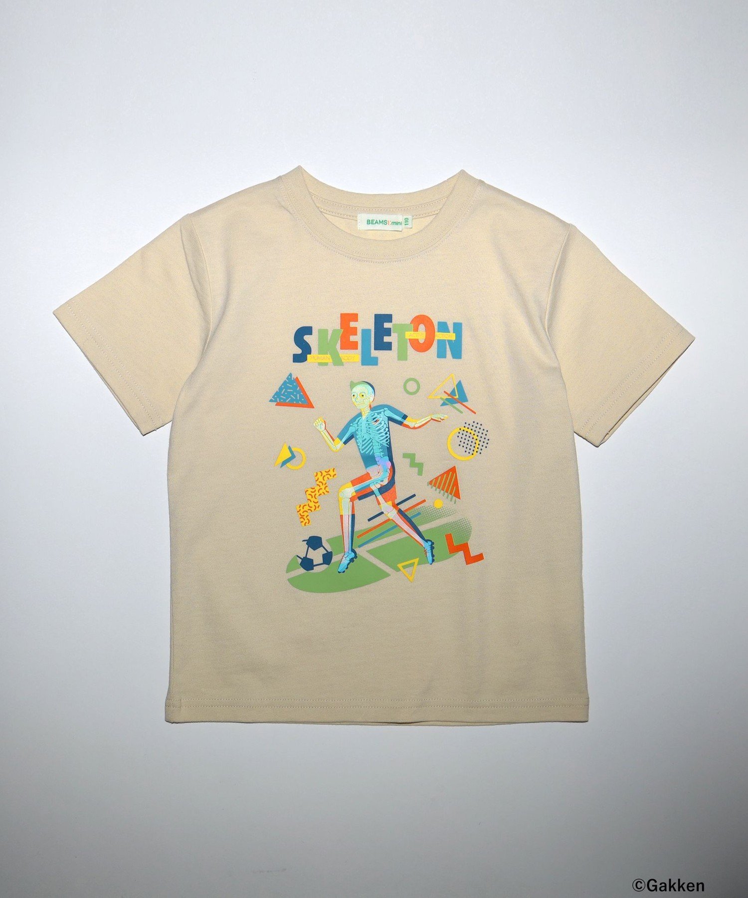 Миниатюрная футболка Gakken Illustrated LIVE Human Body (100-150 см) BEAMS mini, Skeleton柄 — фото 4