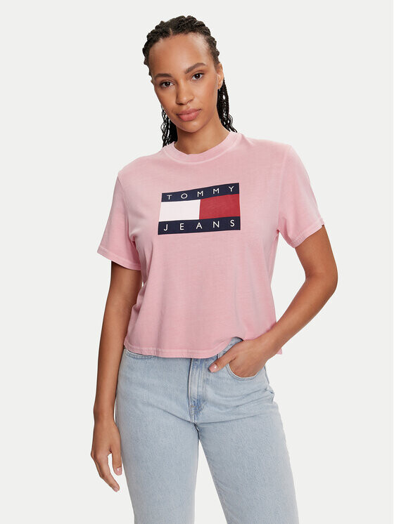 

Футболка свободного кроя Tommy Jeans, розовый