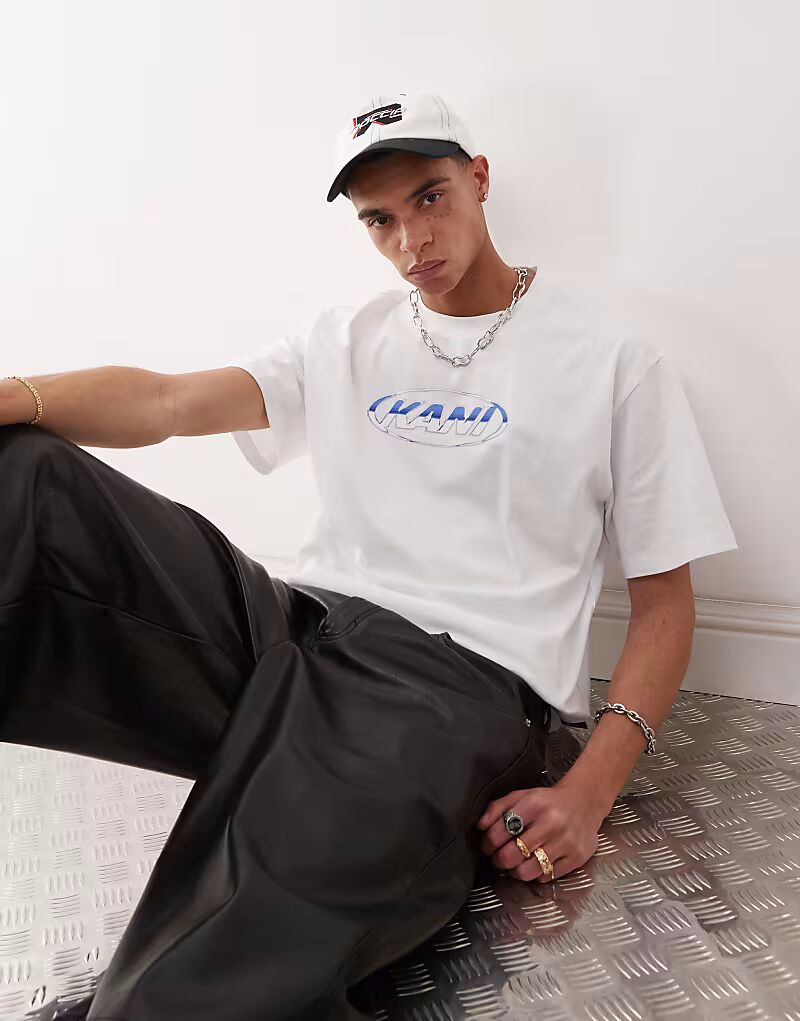 

Футболка Karl Kani Signature с хромированным логотипом белого цвета