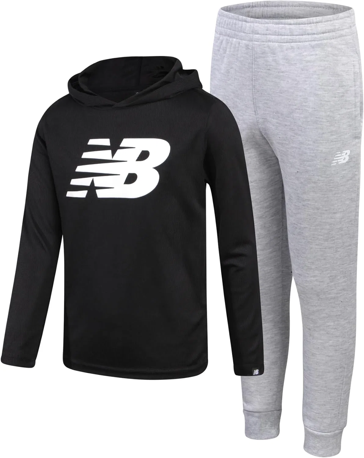 Детский спортивный костюм из вафельного трикотажа New Balance, черный
