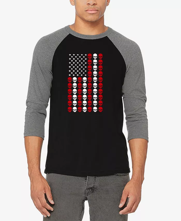 

Мужская футболка с принтом в виде черепа и флага в стиле реглан La Pop Art, мультиколор