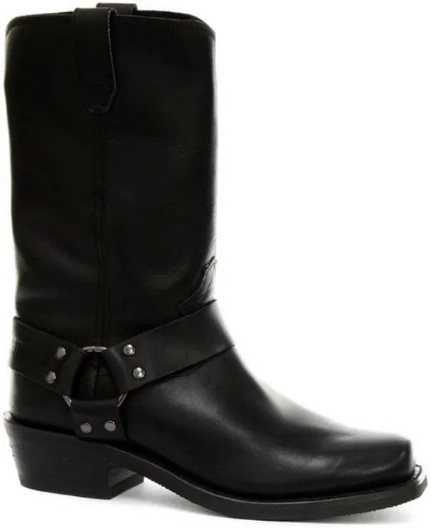Высокие черные кожаные ботинки Grinders Renegade High Unisex в ковбойском стиле, для мотоциклистов