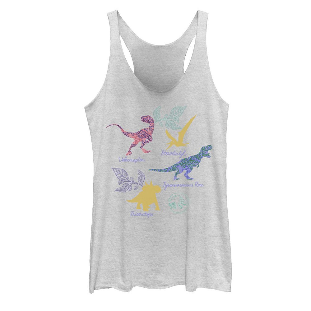 

Детская майка Jurassic World Colorful Dinos в тропическом стиле Licensed Character, цвет White Heather