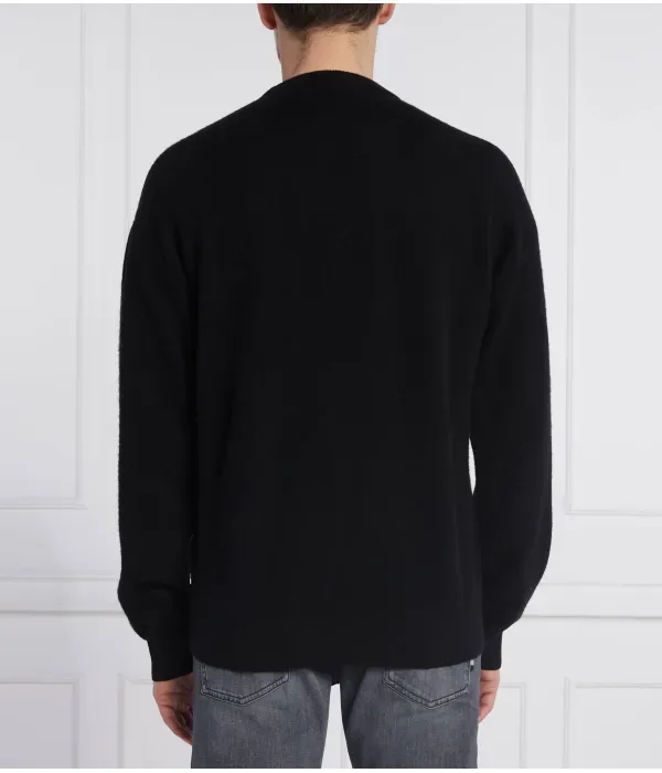 Шерстяной свитер Loskar regular fit Boss, черный — фото 4