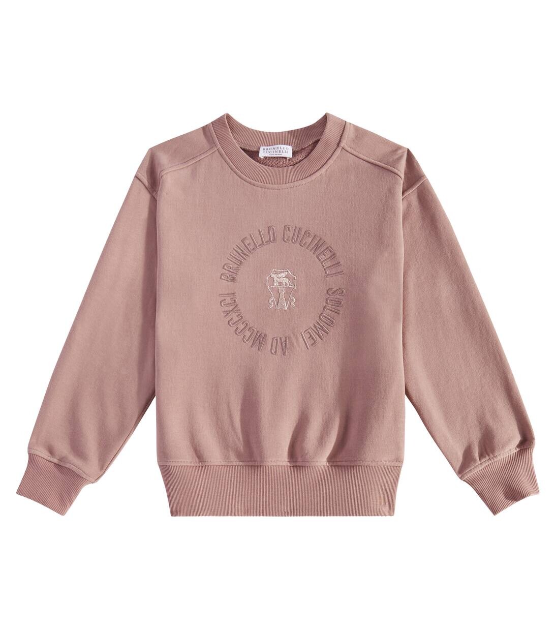 

Хлопковый свитер Brunello Cucinelli Kids, цвет rose powder