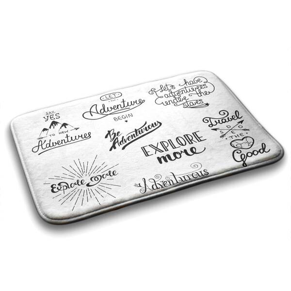 

Коврик для ванной Tulup Abenteuer Motivation, 75x1x75 см, белый