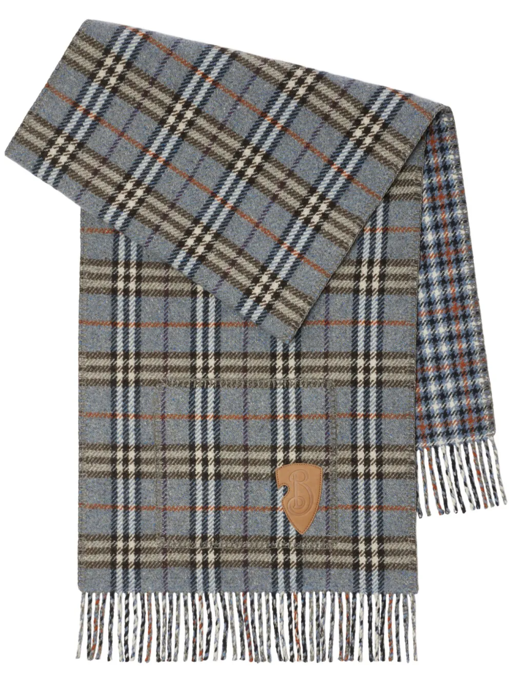 

Двусторонний кашемировый шарф в клетку BURBERRY, серый