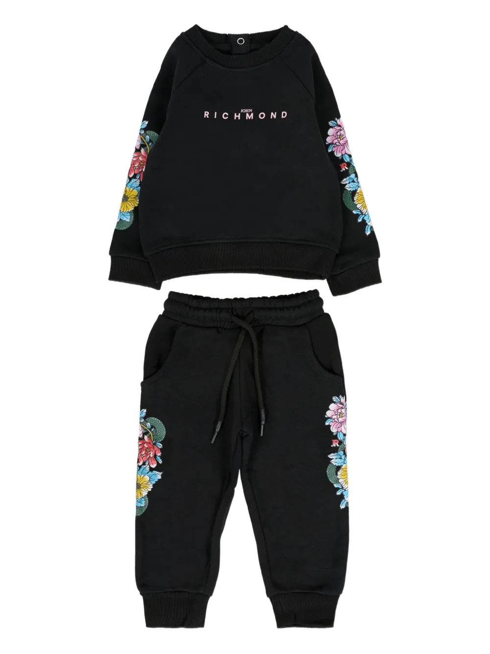 

Спортивный костюм с цветочным принтом John Richmond Junior, черный