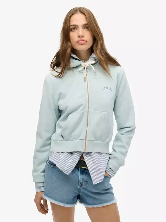 Спортивная укороченная толстовка на молнии Superdry, Winter Sky Blue