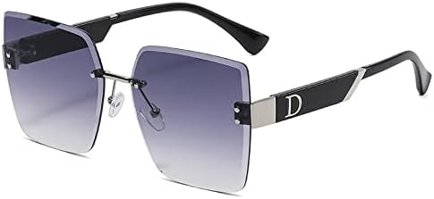 

Коричнево-черные солнцезащитные очки, женские аксессуары, женские солнцезащитные очки с металлическими градиентными линзами, женские солнцезащитные очки без оправы MTZJH, B