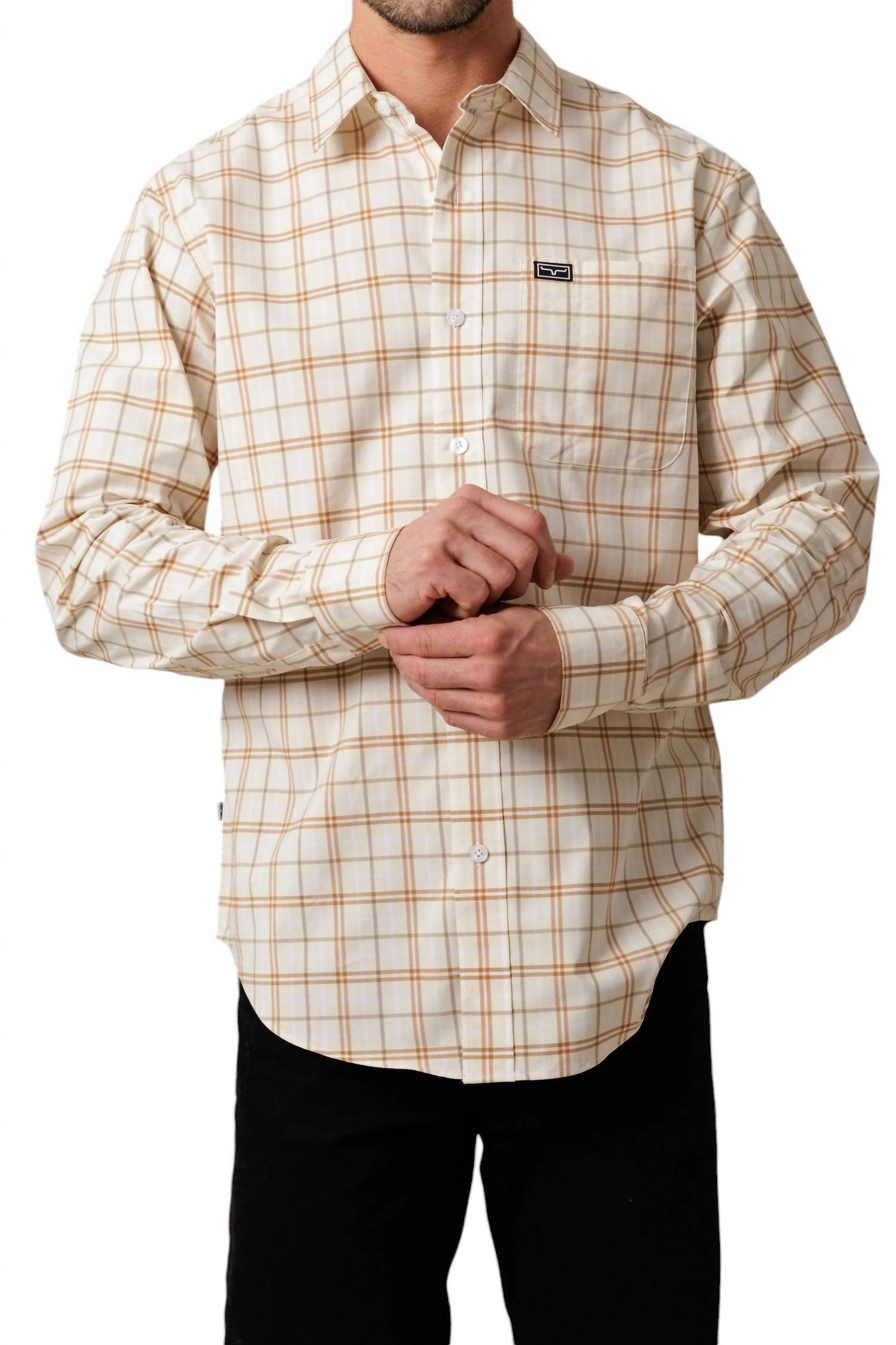 

Рубашка Лукас в натуральную клетку Kimes Ranch, цвет natural plaid