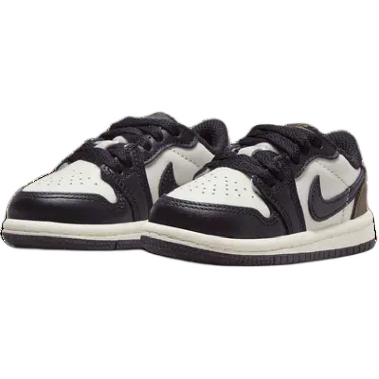 Jordan Air 1 нескользящие износостойкие низкие детские ботинки black white для малышей — фото 4