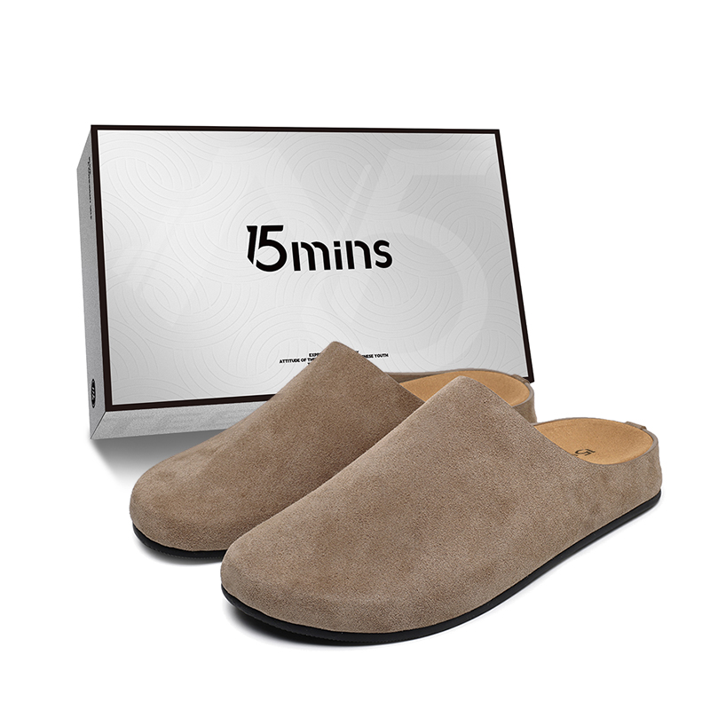 15 MINS Резиновые подошвы закрытые тапочки унисекс оливково-коричневые, цвет Olive Brown — фото 3