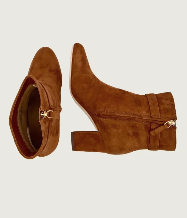 Кожаные ботильоны Kellie на блочном каблуке Lauren Ralph Lauren, коричневый — фото 4