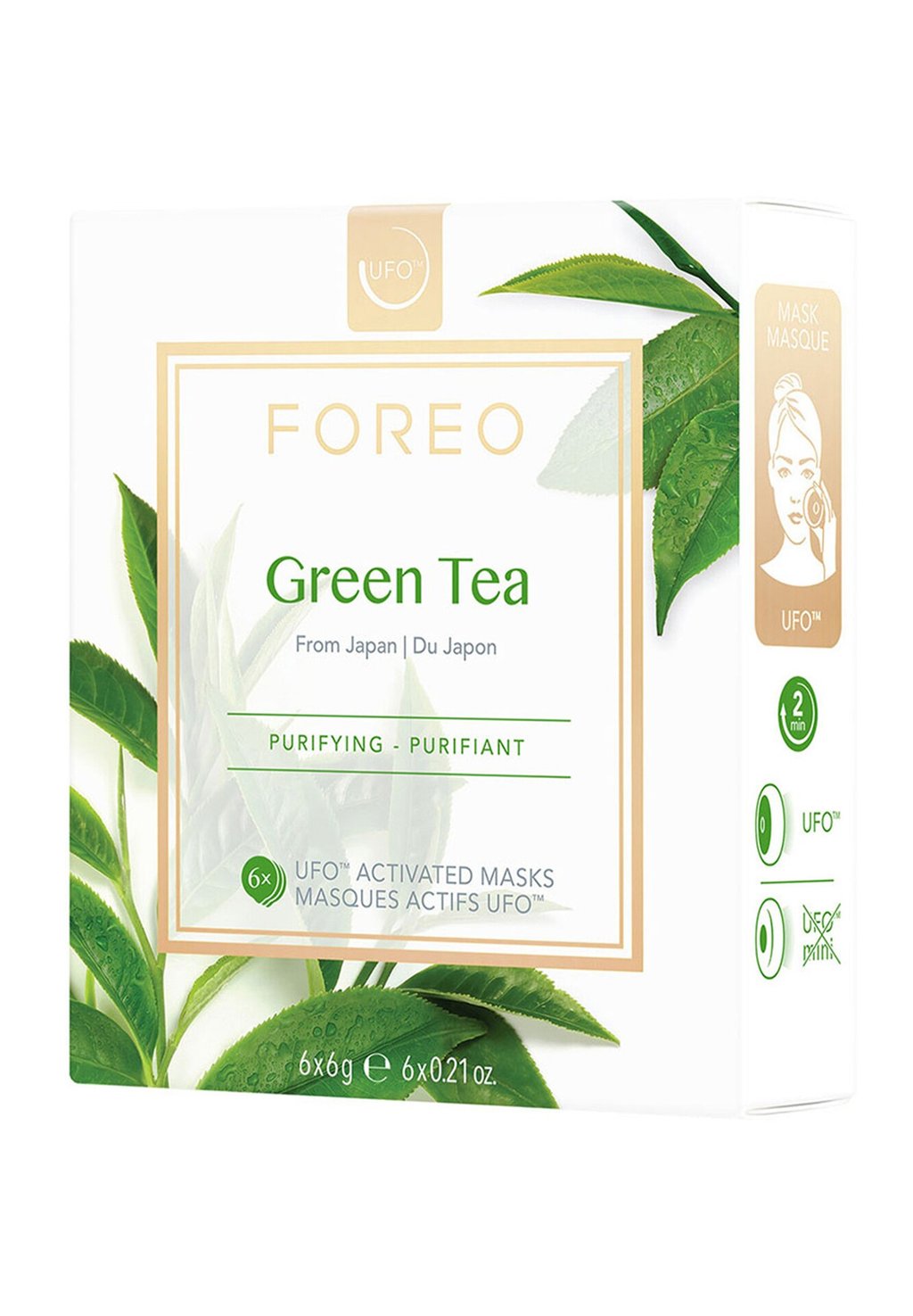 

Маска для лица Foreo Green Tea Ufo Активированная Маска Для Лица Для Жирной Кожи С Пыменами, 6 Пакетов, Очищающая, Антиоксидантная, Увлажняющая, Экстракт Зеленого Чая И Ульмуса Foreo