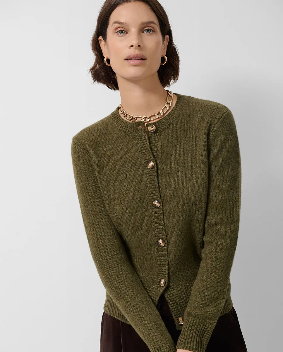 

Женская шерстяная куртка с ажурными узорами Roberto Verino, зеленый