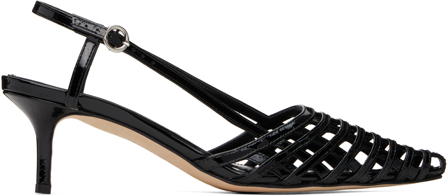 Черные кожаные туфли Helit Slingback на каблуке Aeyde