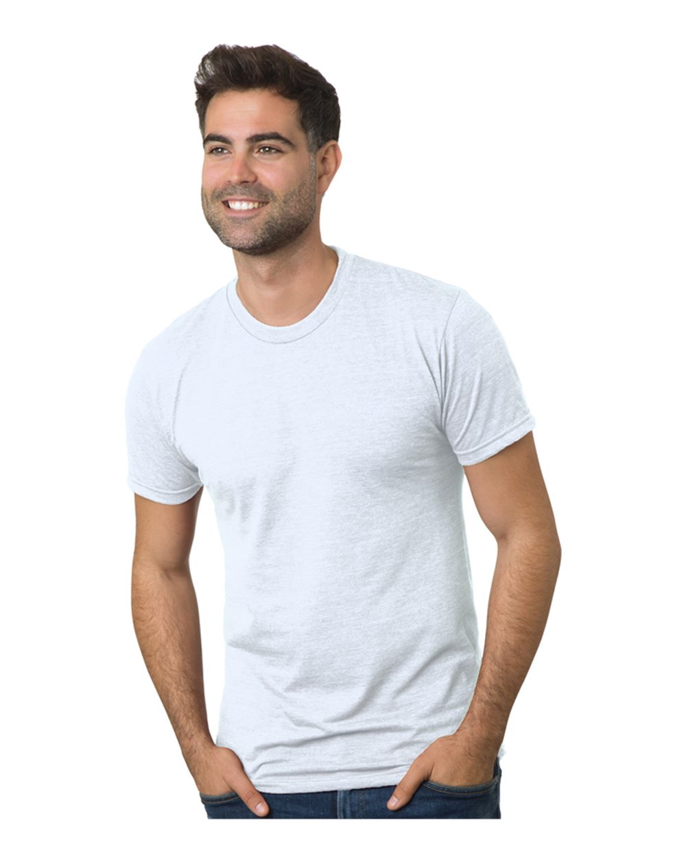 

Футболка Triblend Bayside, цвет solid white