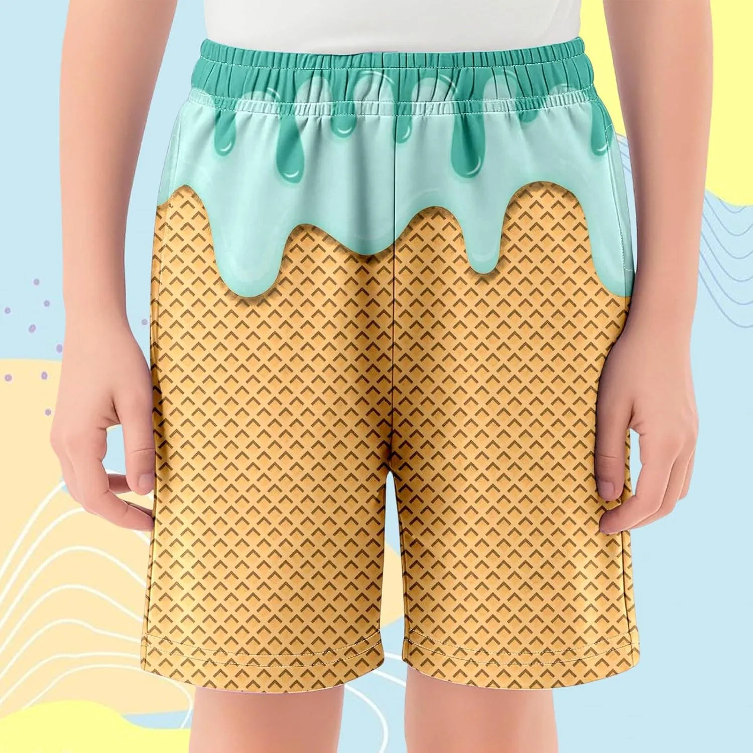 Шорты для мальчиков, Ice Cream Shorts, хлопок, 04-green — фото 2