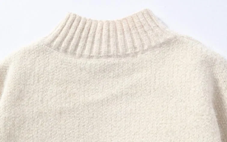 Мужской полувысокий воротник вязаный пуловер свитер Big and Tall толстый свободный крой базовый слой модные свитера Generic, серый — фото 2