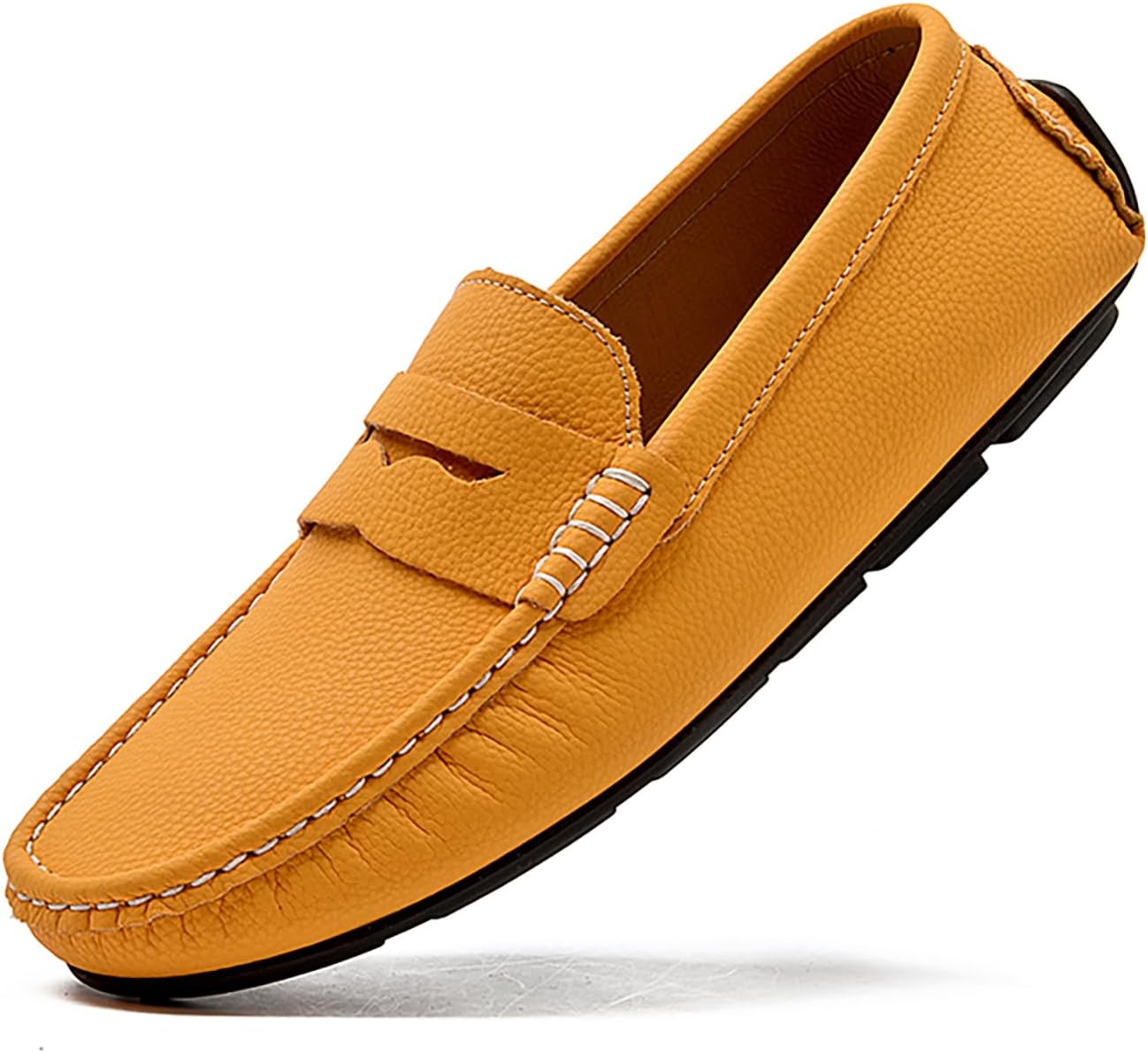 

Мужские кожаные слипоны, стильная обувь для повседневного и делового образа Generic, желтый