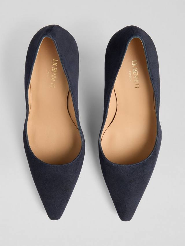Туфли-лодочки с острым носом из замши цвета fern L.K.Bennett, Midnight Blue — фото 2
