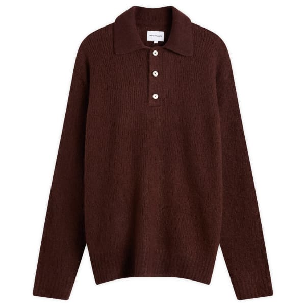 

Расмус расслабленный поло с начесом Norse Projects, Mahogany