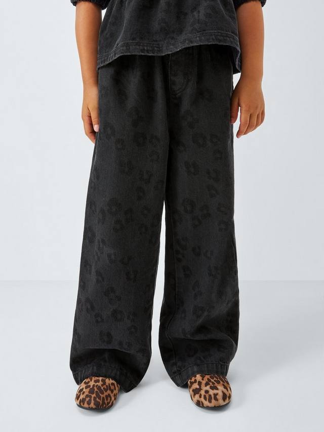 

Джинсы с леопардовым принтом для девочек John Lewis, Grey Denim