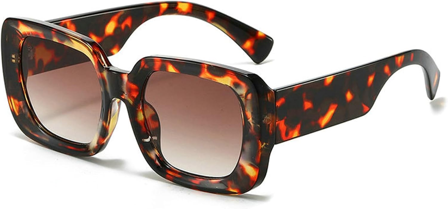 

Willochra Винтажные большие квадратные женские солнцезащитные очки в стиле ретро с градиентным переходом цвета и защитой от УФ-излучения UV400 Мужские модные солнцезащитные очки в толстой оправе, C4