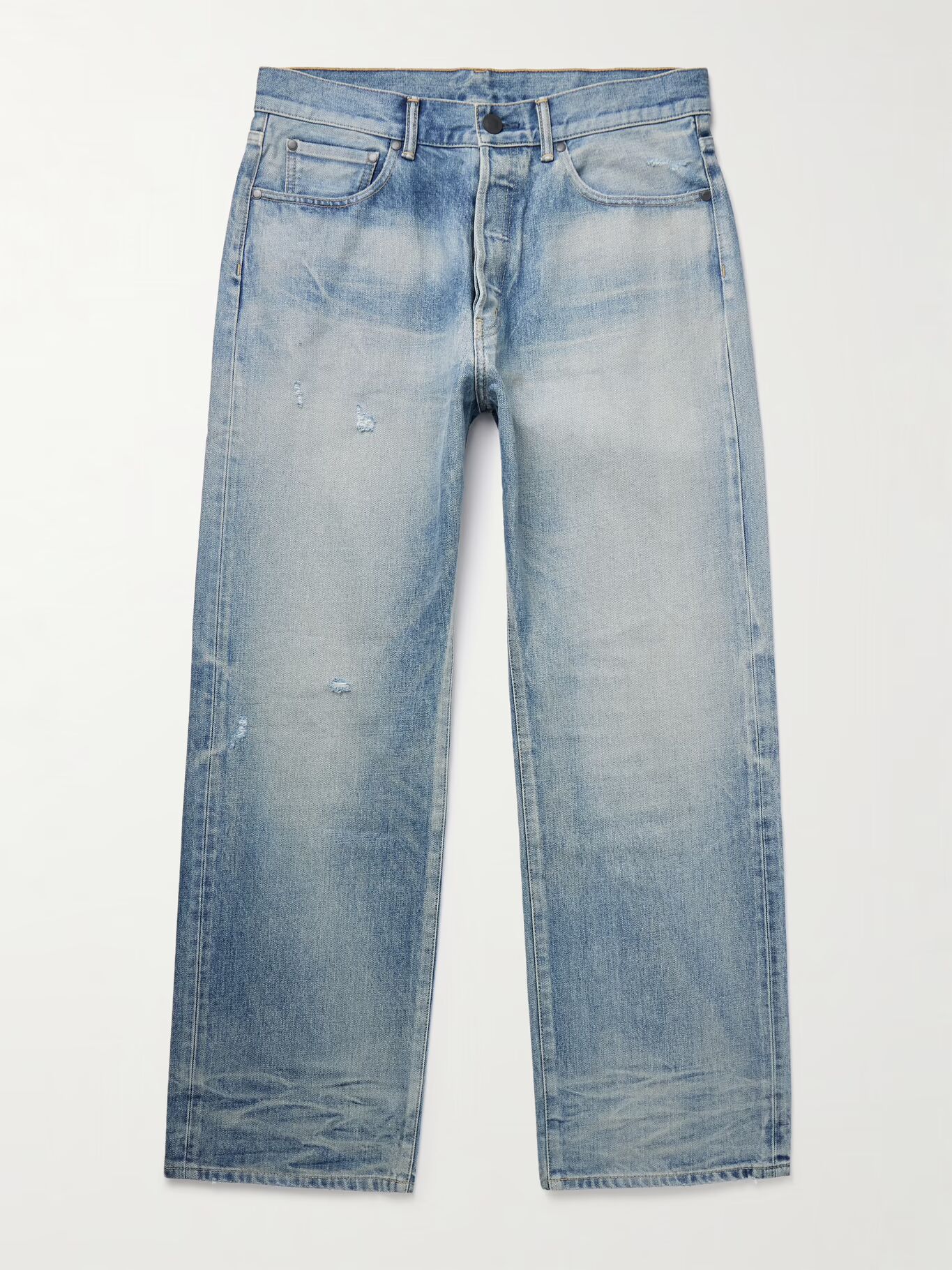 

Джинсы Wyatt Straight-Leg с потертостями JOHN ELLIOTT, синий