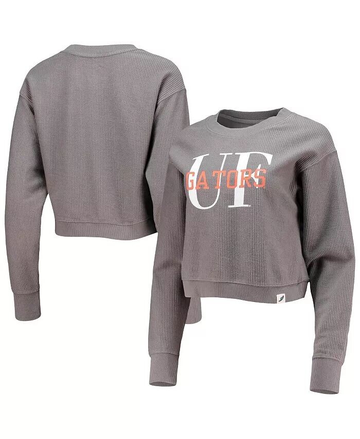 

Женская графитовая толстовка Florida Gators Classic Corded Timber Crop Pullover League Collegiate Wear