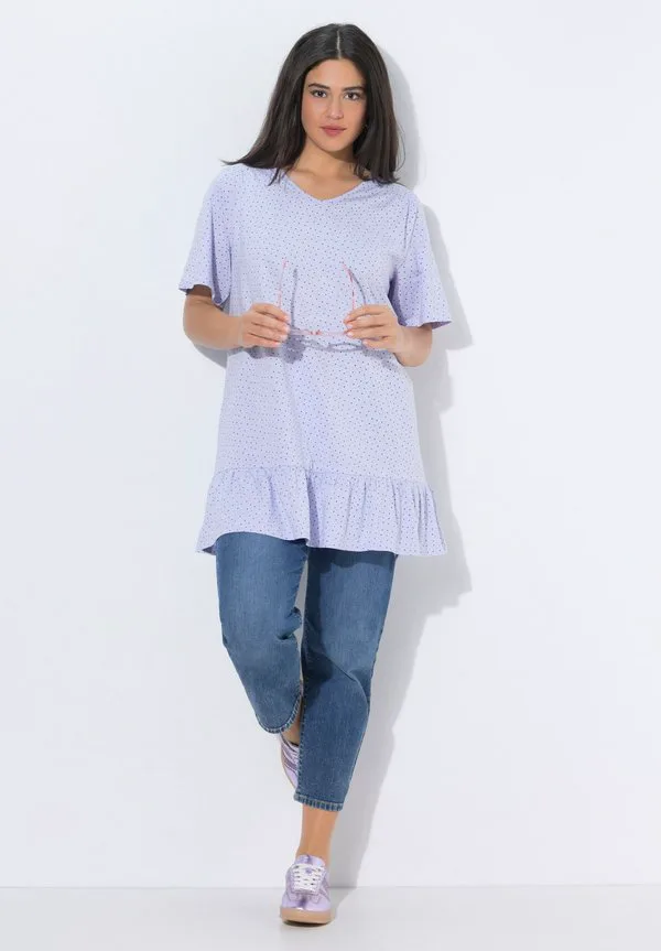 

Футболка vausschnitt с принтом glockenhalbarm Ulla Popken, Lavender, Розовый, Футболка vausschnitt с принтом glockenhalbarm Ulla Popken, Lavender