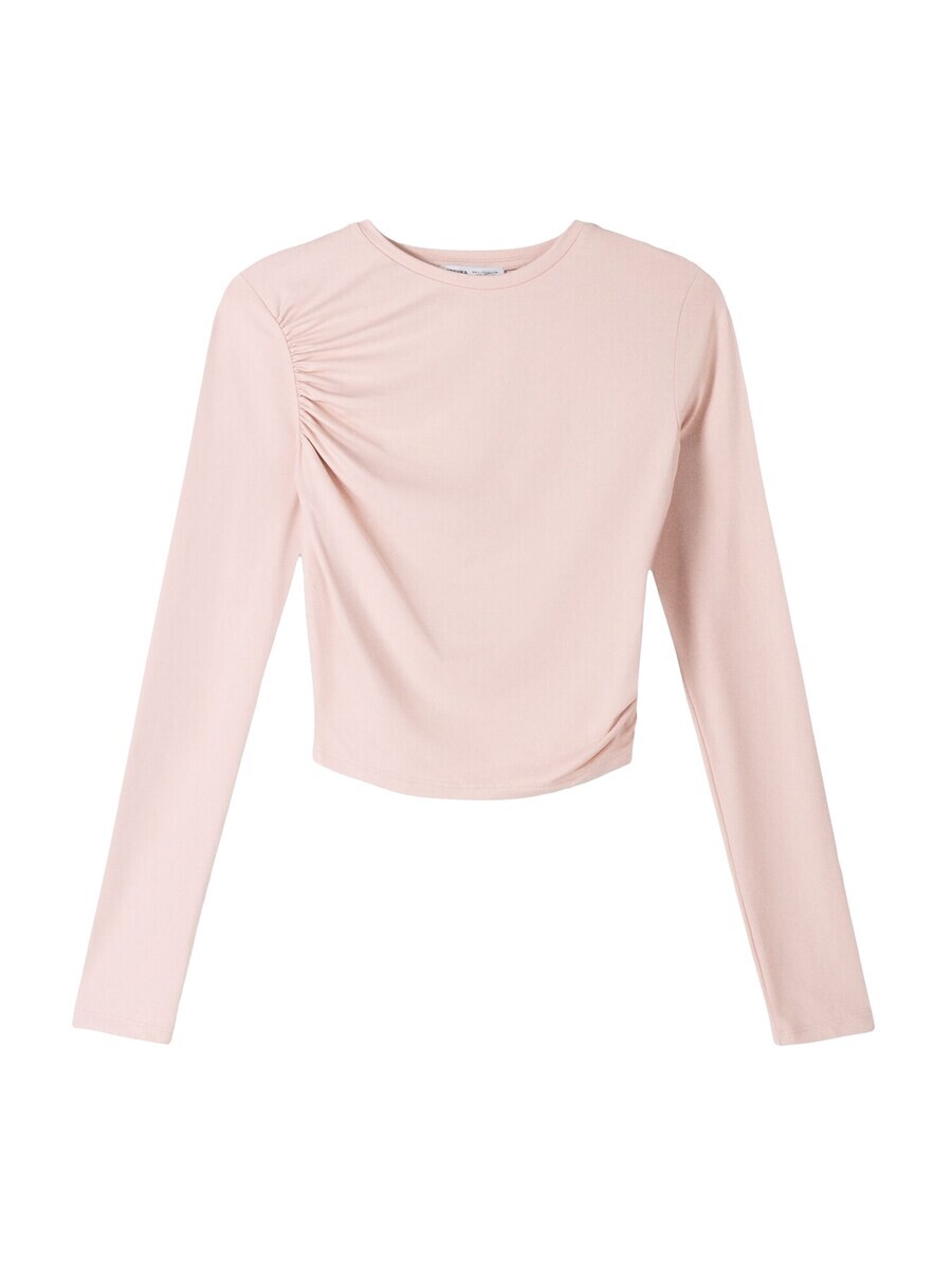 

Лонгслив Bershka Shirt, розовый