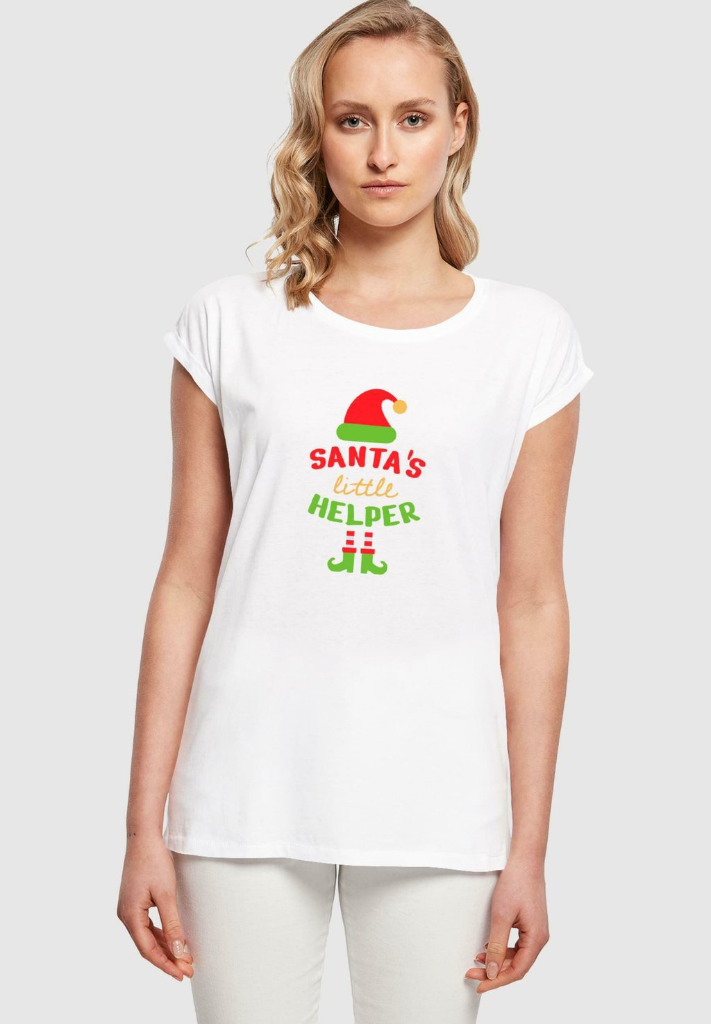 

Футболка с принтом CHRISTMAS SANTAS LITTLE HELPER Merchcode, белый