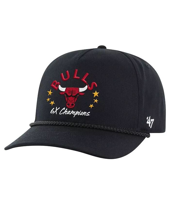 

Мужская черная регулируемая кепка Chicago Bulls Champs Global Star Hitch '47 Brand, черный
