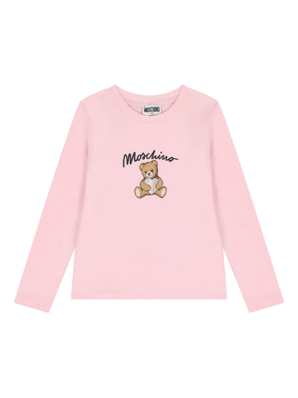 

Футболка с длинным рукавом и логотипом Moschino Kids, розовый