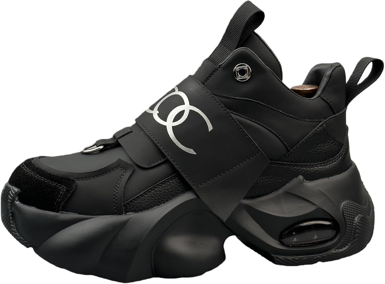 

Мужские спортивные кроссовки для увеличения роста с вязаной поддержкой свода и массивной модной подошвой Warktmy, черный