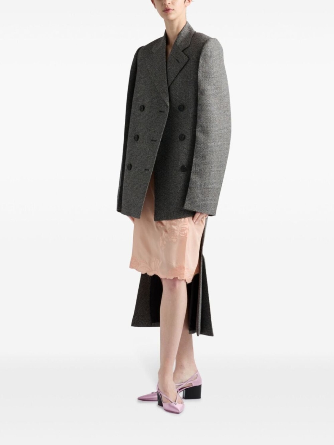 

Юбка из вышитого шелка Prada, розовый