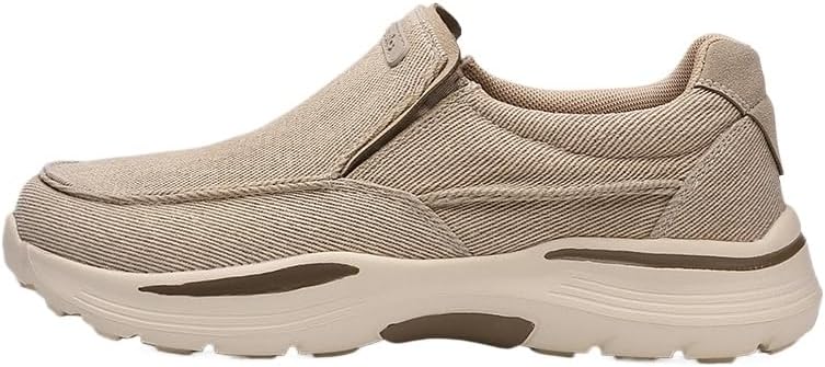 

Мужские повседневные лоферы из канвы - однотонные слипоны с дышащей сетчатой подкладкой, подошва из ЭВА, для спорта и ежедневной носки Hhhchpm, хаки