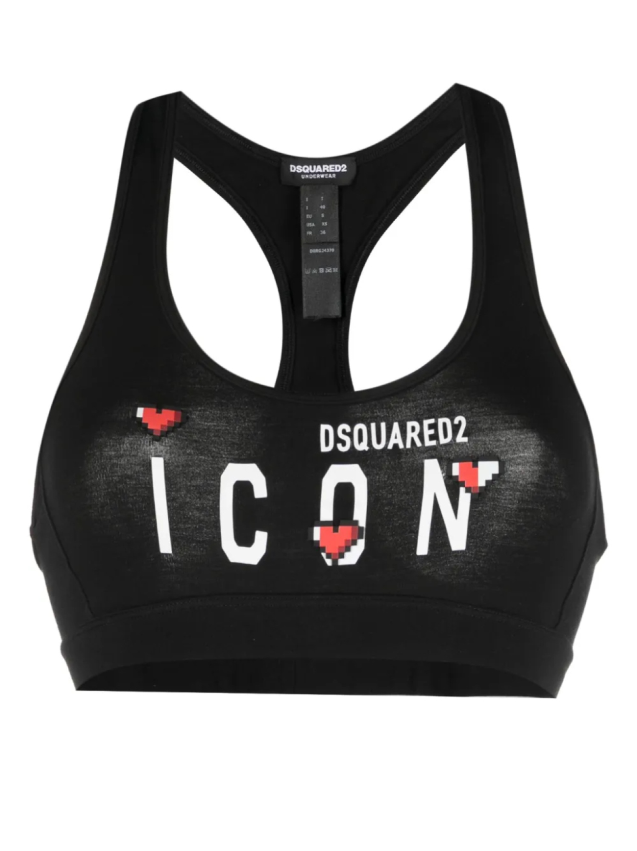 

DSQUARED2 спортивный бюстгальтер с принтом Icon, черный