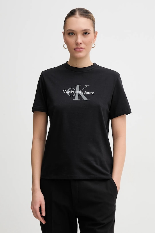 

Хлопковая футболка Calvin Klein Jeans, черный