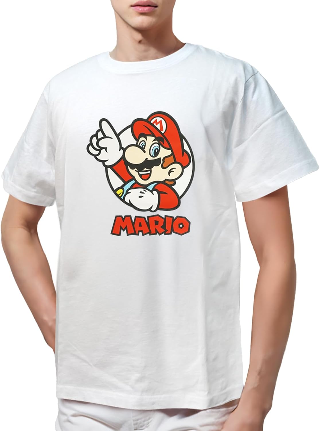 

Футболка с коротким рукавом Finplus Super Mario Super Mario, товары с принтом, персонаж Fine Plus, белый