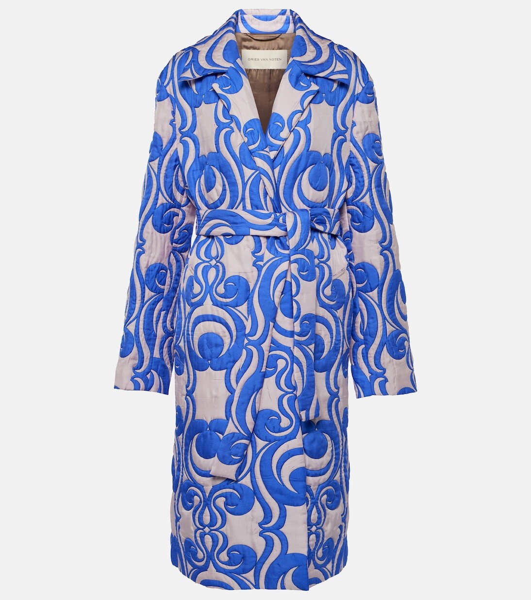 

Стеганое пальто с запахом Dries Van Noten, синий