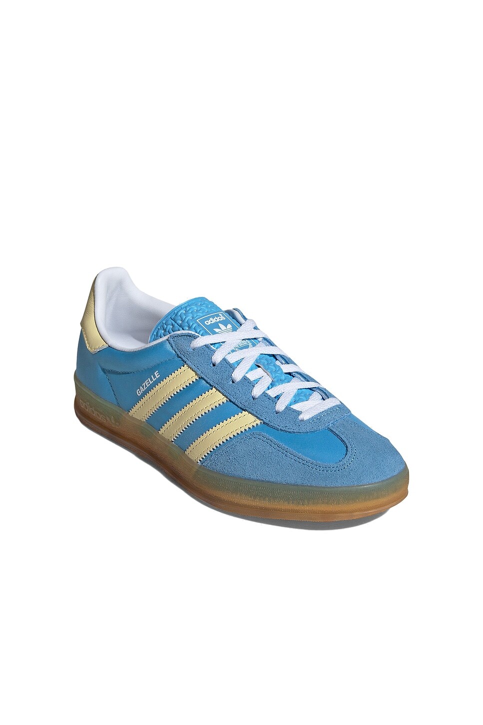 Кроссовки женские Gazelle Indoor Adidas Originals, цвет Semi Blue Burst, Almost Yellow, & White — фото 2